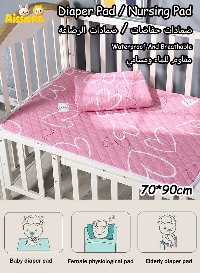 آيسيورا 70 × 90 سم وسادة سرير مضادة للماء للأطفال، وسادة مرتبة قابلة للغسل، وسادات سفلية قابلة لإعادة الاستخدام، غطاء لترطيب سلس للأطفال الصغار والكبار - Image 1